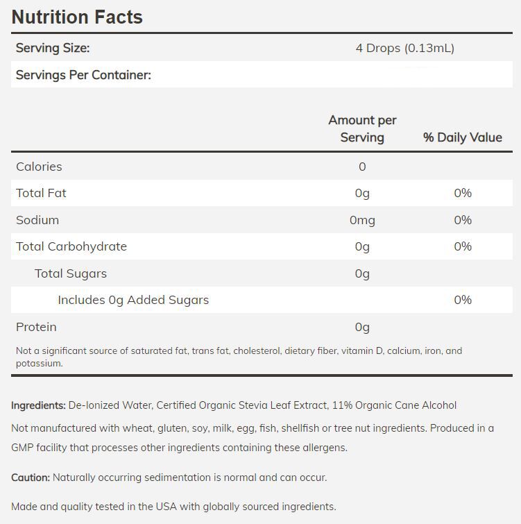 NOW Better Stevia Zero Calorie Liquid Sweetener