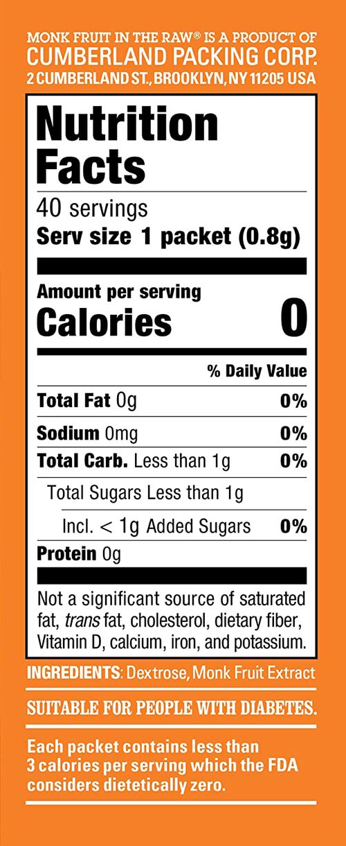 Cumberland Packing Monk Fruit in the Raw