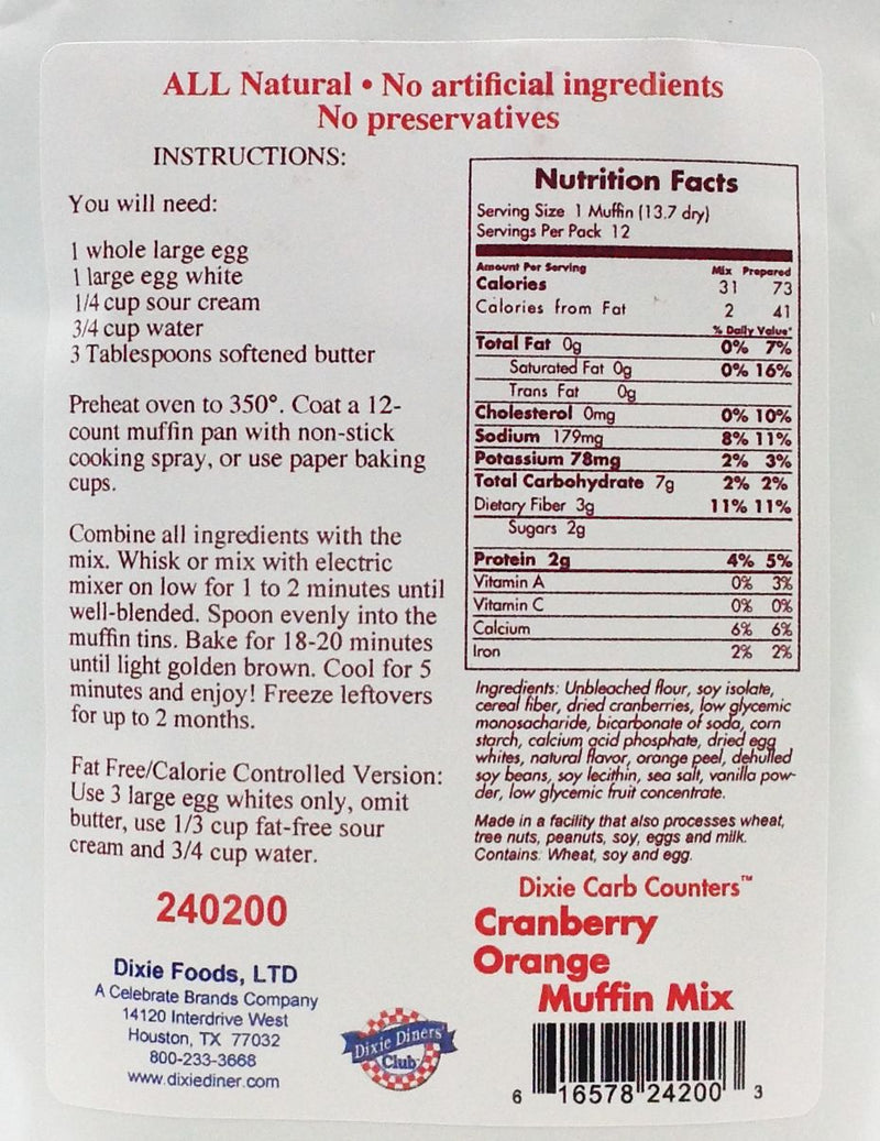 Dixie USA Carb Counters Muffin Mix