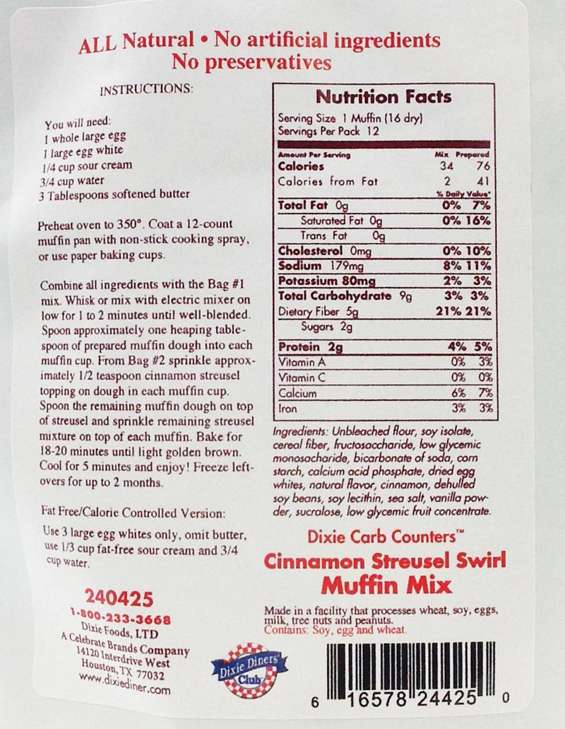 Dixie USA Carb Counters Muffin Mix