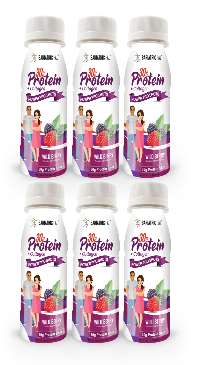 BariatricPal 30g Whey & Collagen Complete Protein Power Pro Shots - Wild Berry (Brand New!)