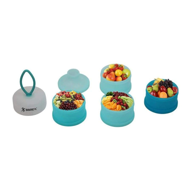 4 Compartment Detachable, Stackable, and Portion Controlled Food & Powder Storage Containers by BariatricPal 