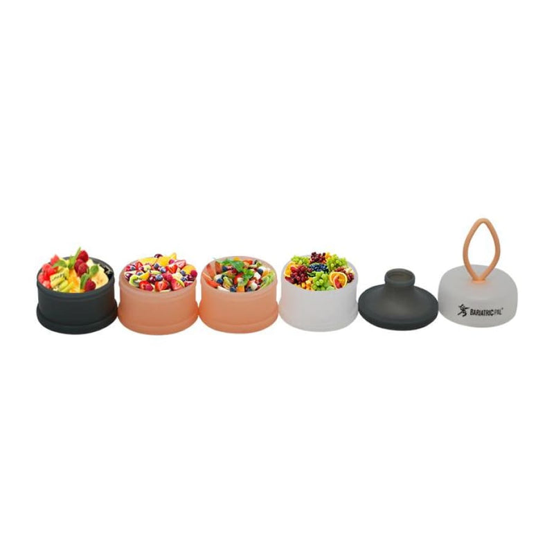 4 Compartment Detachable, Stackable, and Portion Controlled Food & Powder Storage Containers by BariatricPal 