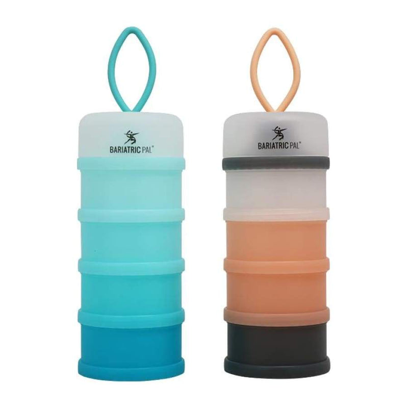 4 Compartment Detachable, Stackable, and Portion Controlled Food & Powder Storage Containers by BariatricPal 
