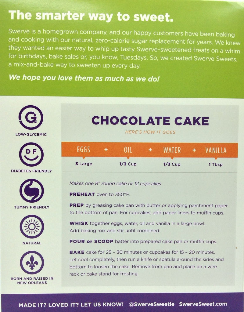Swerve Chocolate Cake Mix 10.6 oz 