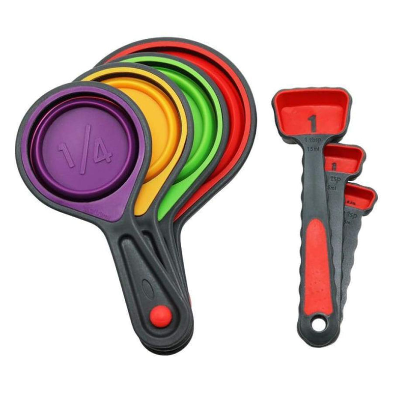 8 Piece Collapsible Measuring Cups and Spoons Set by BariatricPal 