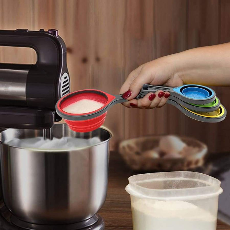8 Piece Collapsible Measuring Cups and Spoons Set by BariatricPal 