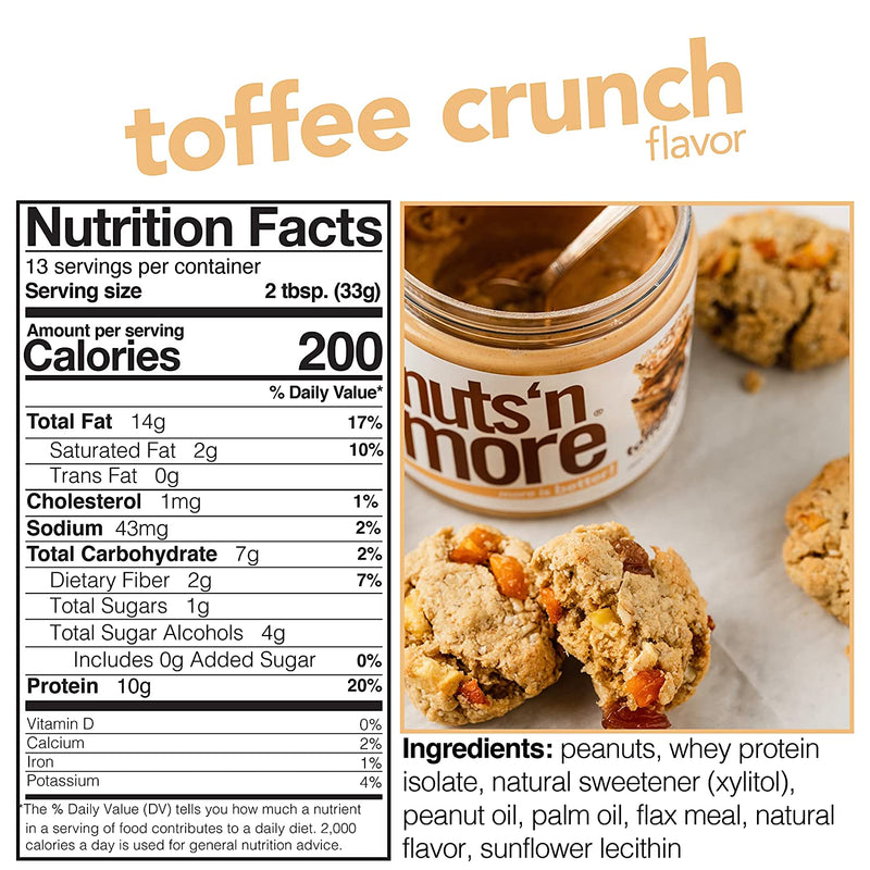 Nuts 'n More Protein Peanut Spread, Toffee Crunch 16 oz. 
