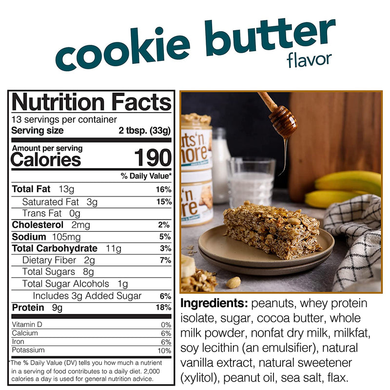 Nuts 'n More Protein Peanut Spread, Cookie Butter 16 oz. 