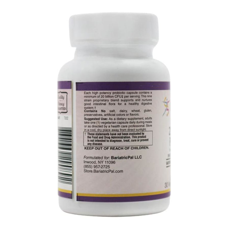 BariatricPal Prebiotic & Probiotic 20 Billion CFU Gastrointestinal & Immune Health Capsules with FiberAid™