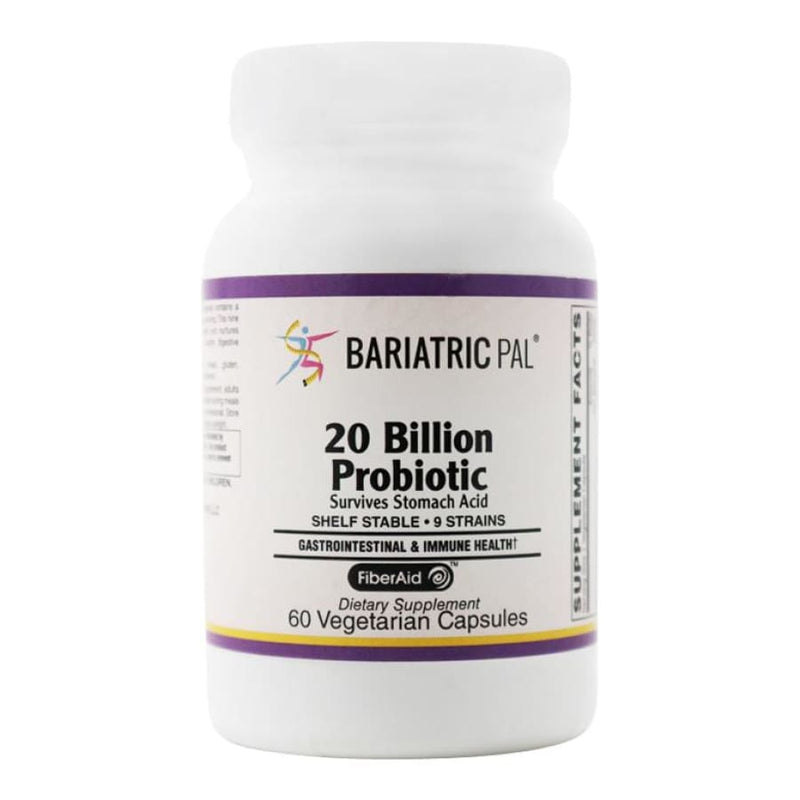 BariatricPal Prebiotic & Probiotic 20 Billion CFU Gastrointestinal & Immune Health Capsules with FiberAid™