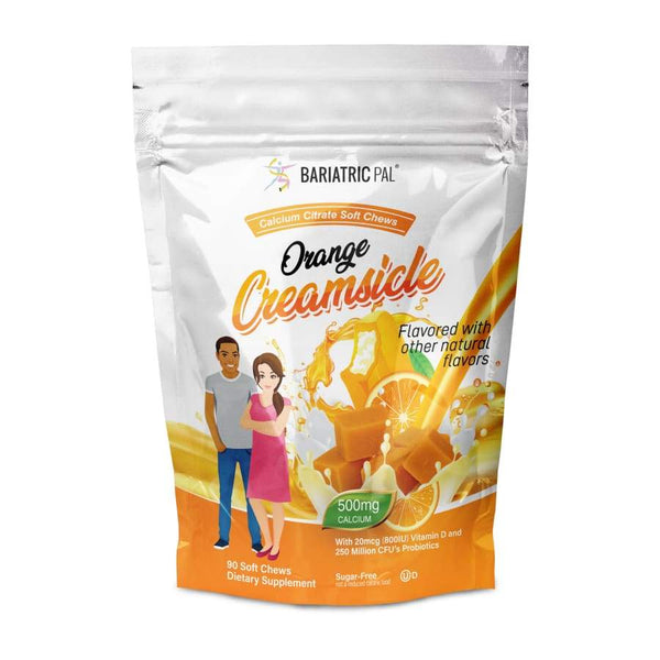 BariatricPal Sugar-Free Calcium Citrate Soft Chews 500mg with Probiotics - Orange Creamsicle