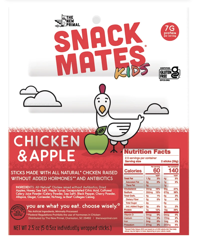 The New Primal Snack Mates Meat Sticks (5 Mini Sticks)