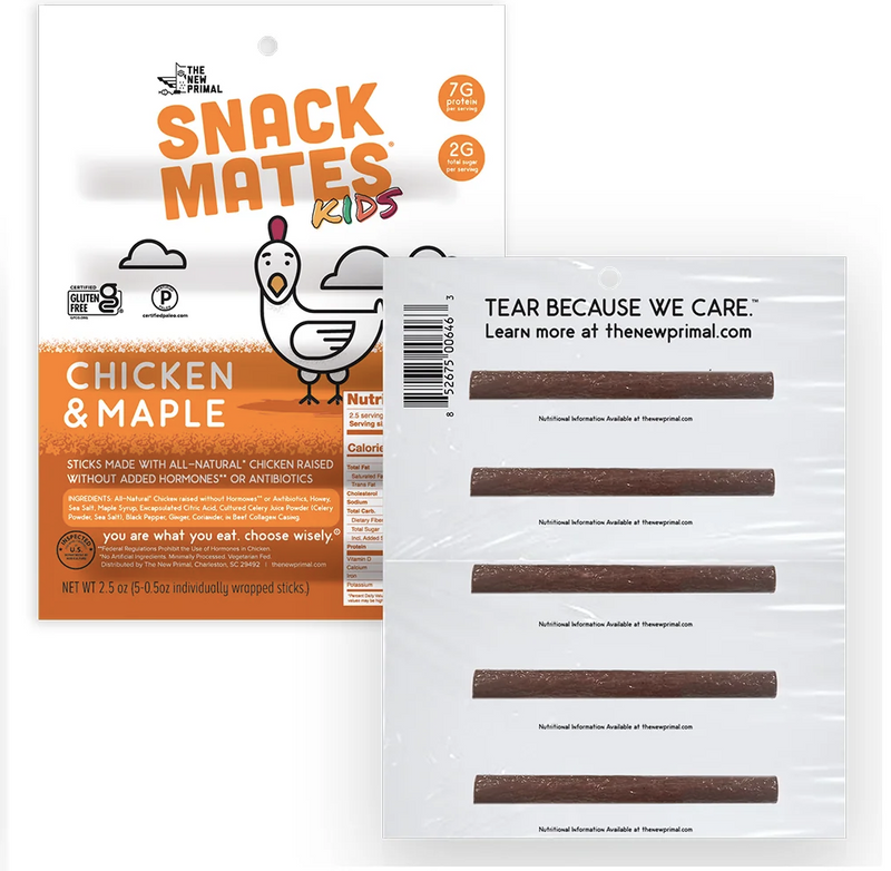 The New Primal Snack Mates Meat Sticks (5 Mini Sticks)