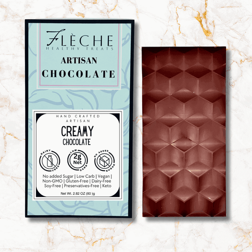 Flèche Healthy Treats Creamy Dairy Free Sugar-Free Artisan Chocolate - Creamy Chocolate