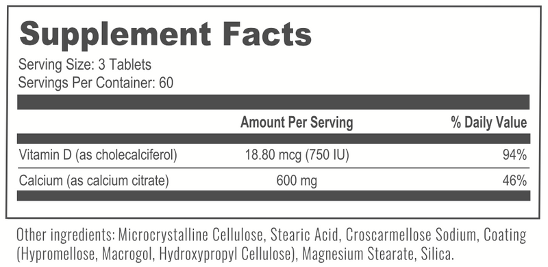 BariatricPal Easy Swallow Calcium Citrate (600mg) and D3 Coated Tablets