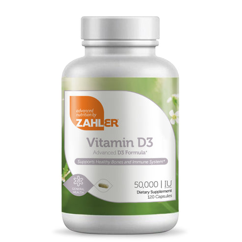 Vitamin D3 Kosher Capsules 50,000 IU by Zahler