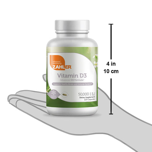 Vitamin D3 Kosher Capsules 50,000 IU by Zahler