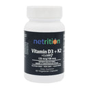 Vitamin D3 + K2 5000IU/100mcg by Netrition,  60 vegetarian capsules