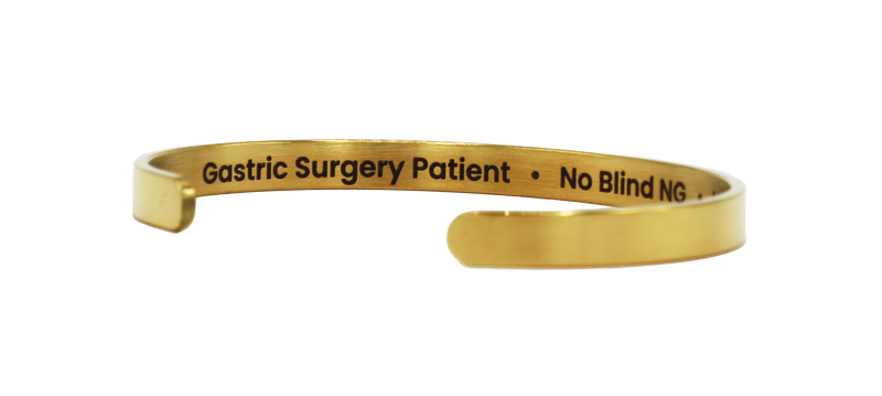 Gastric Surgery Stainless Steel Medical Alert Bracelet Cuff by BariatricPal