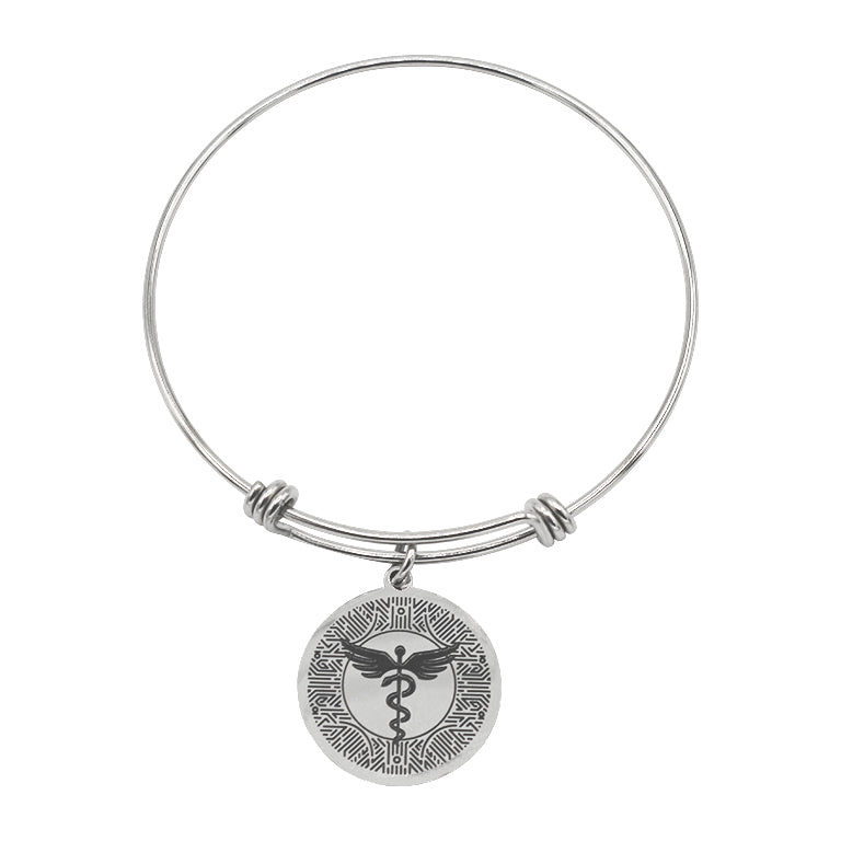 Gastric Surgery Medical Alert Bracelet with Silver Charm by BariatricPal