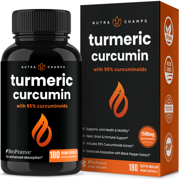 Turmeric Curcumin Capsules by NutraChamps, 180 capsules