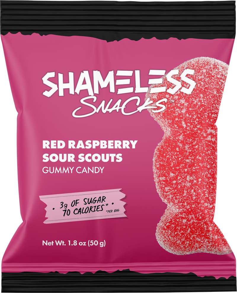 Gummy Candy by Shameless Snacks - Red Raspberry Sour Scouts 