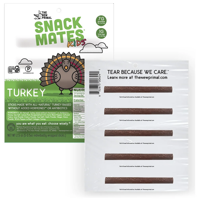 The New Primal Snack Mates Meat Sticks (5 Mini Sticks)