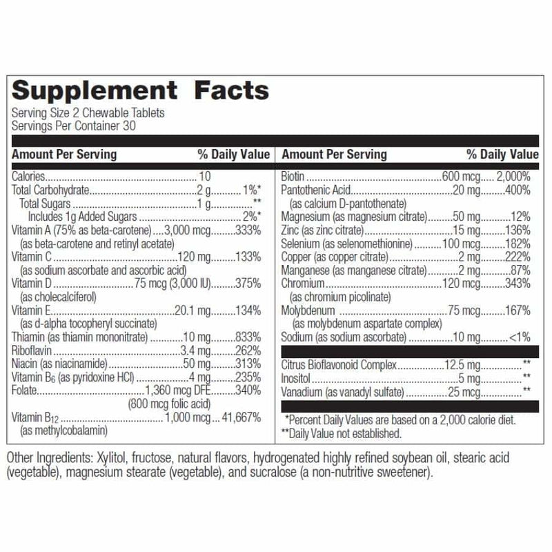 Bariatric Advantage Chewable Essential Multivitamin without Iron - Available in 2 Flavors! 