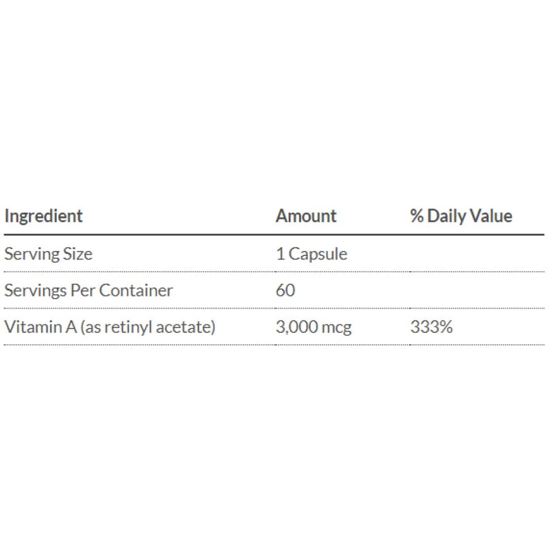 Bariatric Advantage Vitamin A Capsules - 3000 mcg 