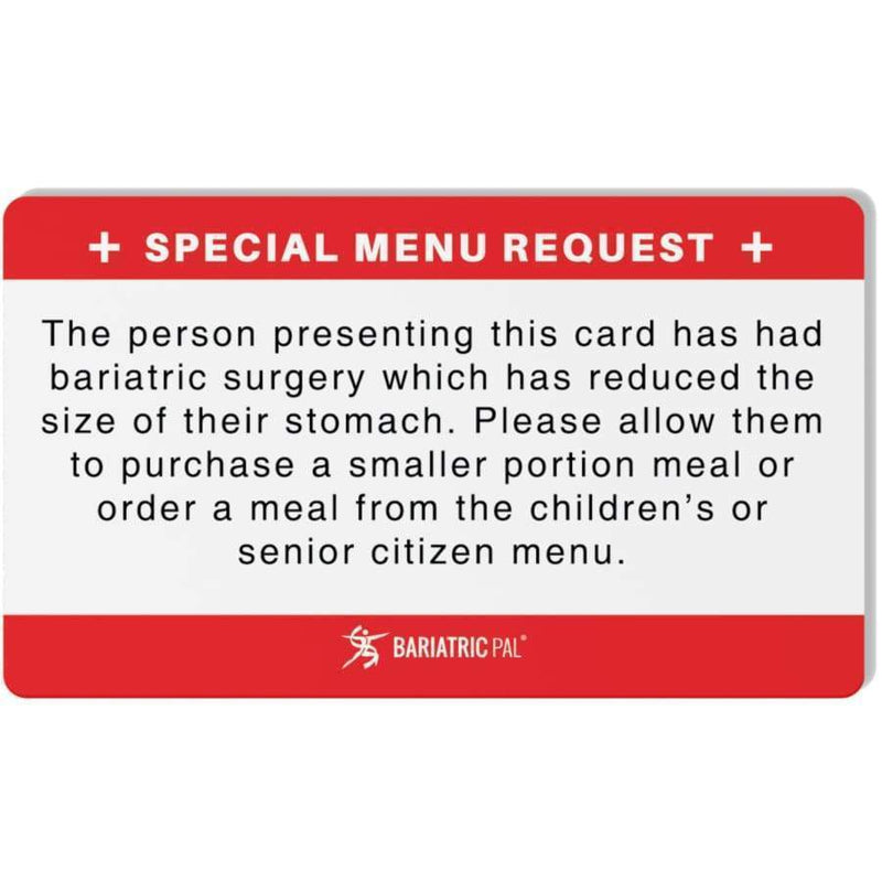 Bariatric Patient Restaurant Special Menu Request Card 2.0 - Restaurant Card