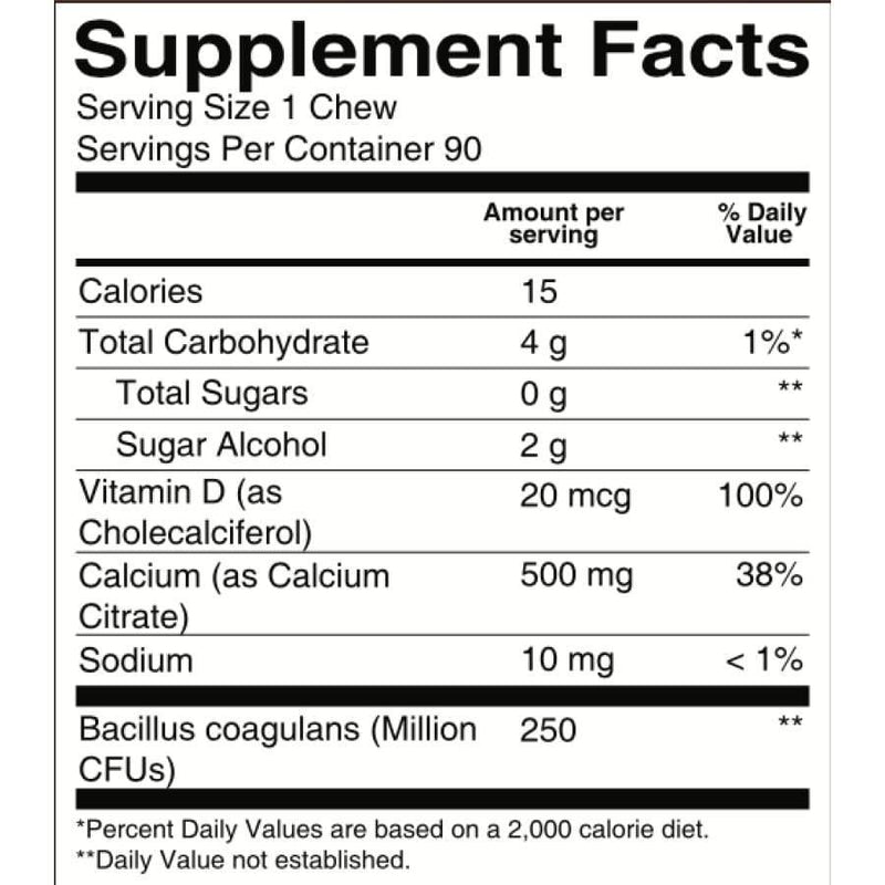BariatricPal French Vanilla Caramel Sugar-Free Calcium Citrate Soft Chews 500mg with Probiotics - Calcium