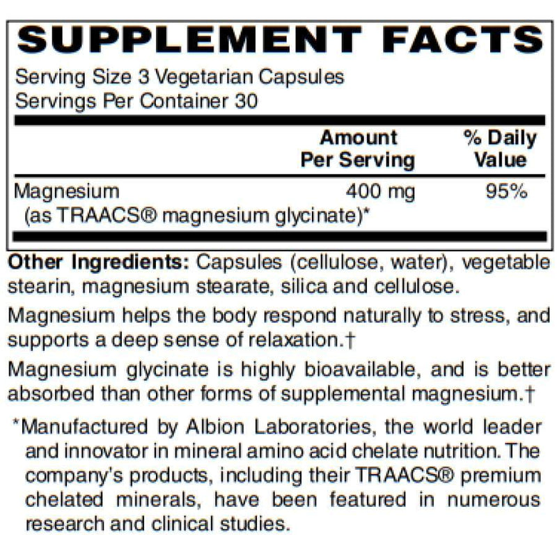 BariatricPal Magnesium Glycinate (400mg) Vegetarian Capsules - Supports Calmness & Relaxation