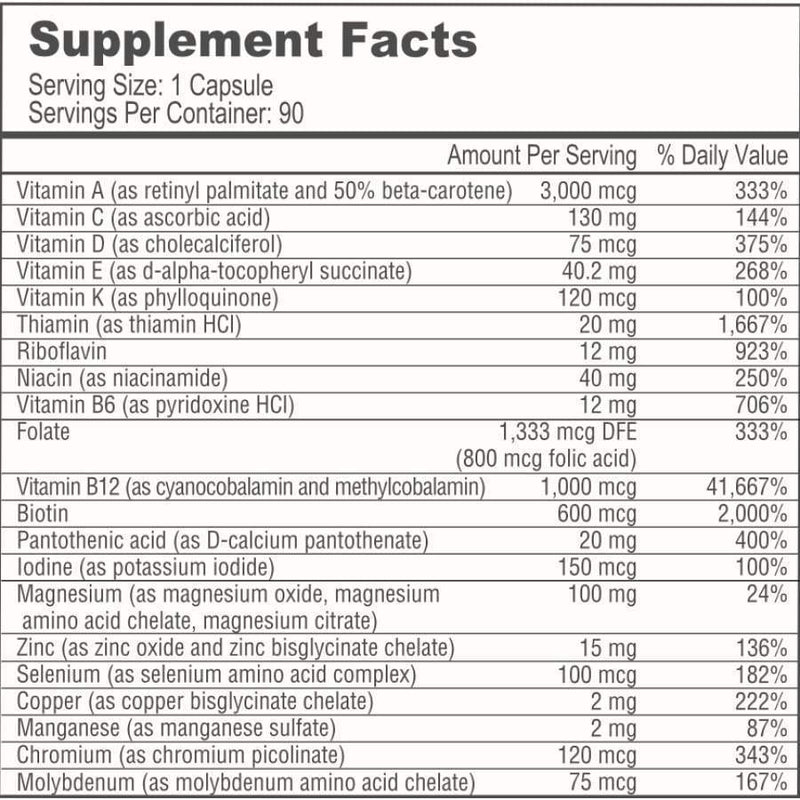 BariatricPal Multivitamin ONE 1 per Day! Bariatric Multivitamin Capsule - Iron Free - Multivitamins