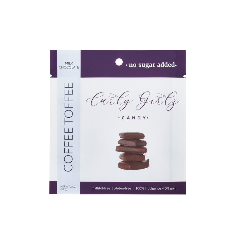Sugar-Free Coffee Toffee by Curly Girlz Candy - Milk Chocolate 