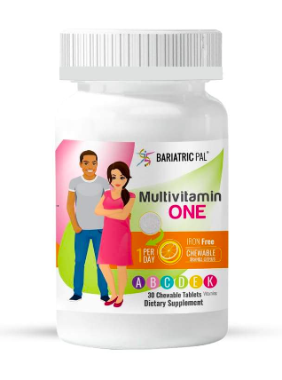 BariatricPal Multivitamin ONE "1 per Day!" Bariatric Multivitamin Chewable & IRON-FREE - Orange  Citrus