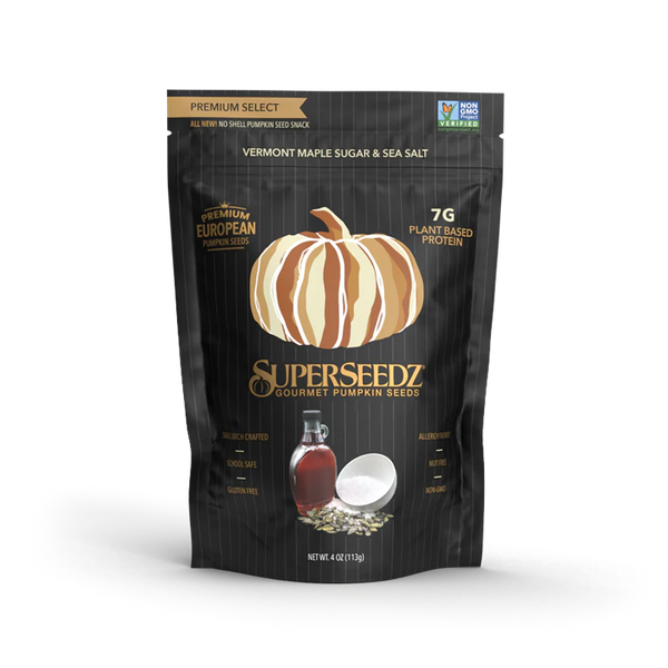 SuperSeedz Gourmet Pumpkin Seeds Premium Select (4 oz) - Vermont Maple Sugar & Sea Salt 