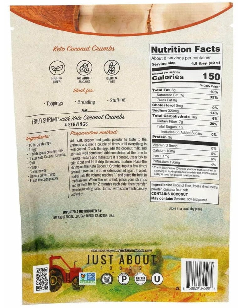 Just About Foods Keto Coconut Crumbs 8 oz 