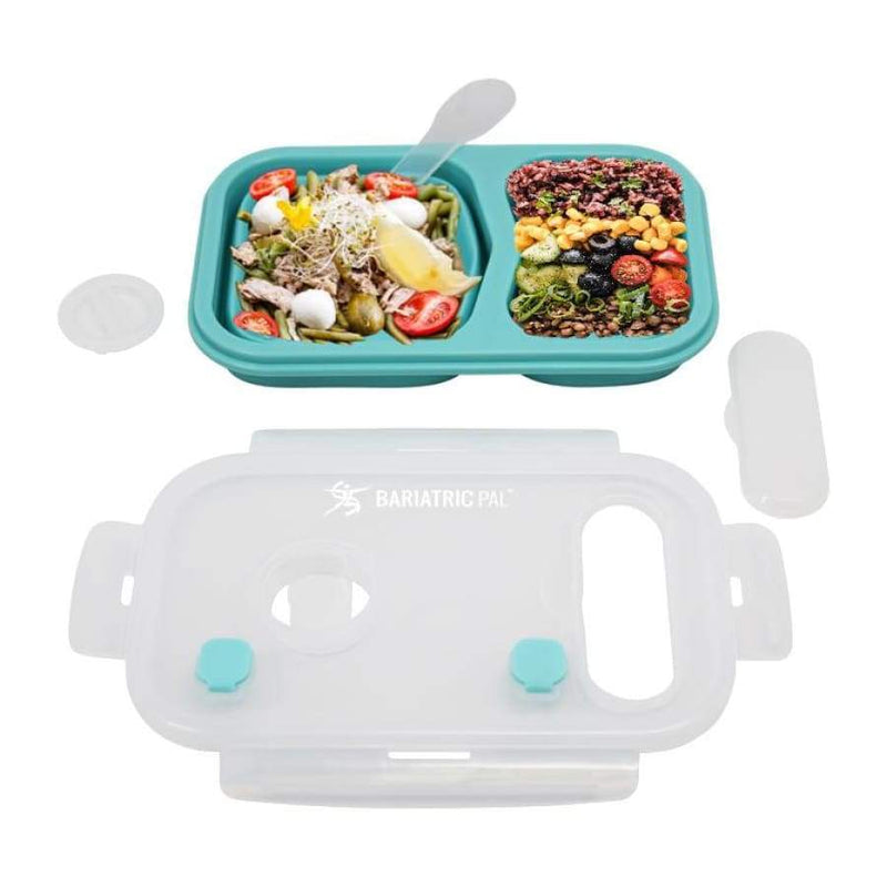 Portion Control Bento Lunch Box, Storage Container & Plate by BariatricPal - Collapsible, Leak-Proof & Available in 2 Colors! 