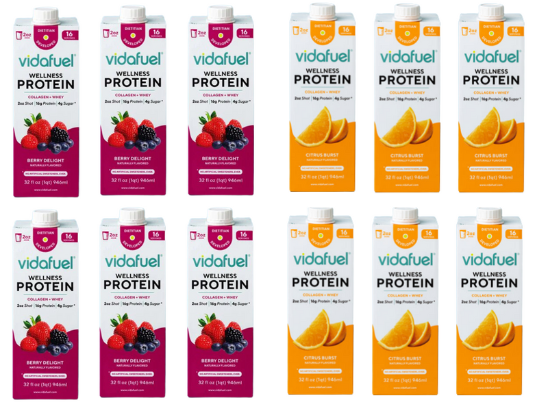 Wellness Protein Drink by VidaFuel - 16g Collagen & Whey Protein Per 2oz Shot